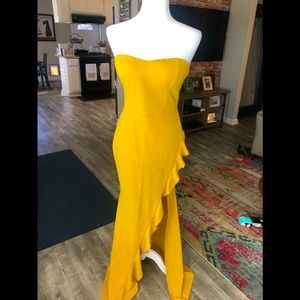 Strapless Yellow Dress